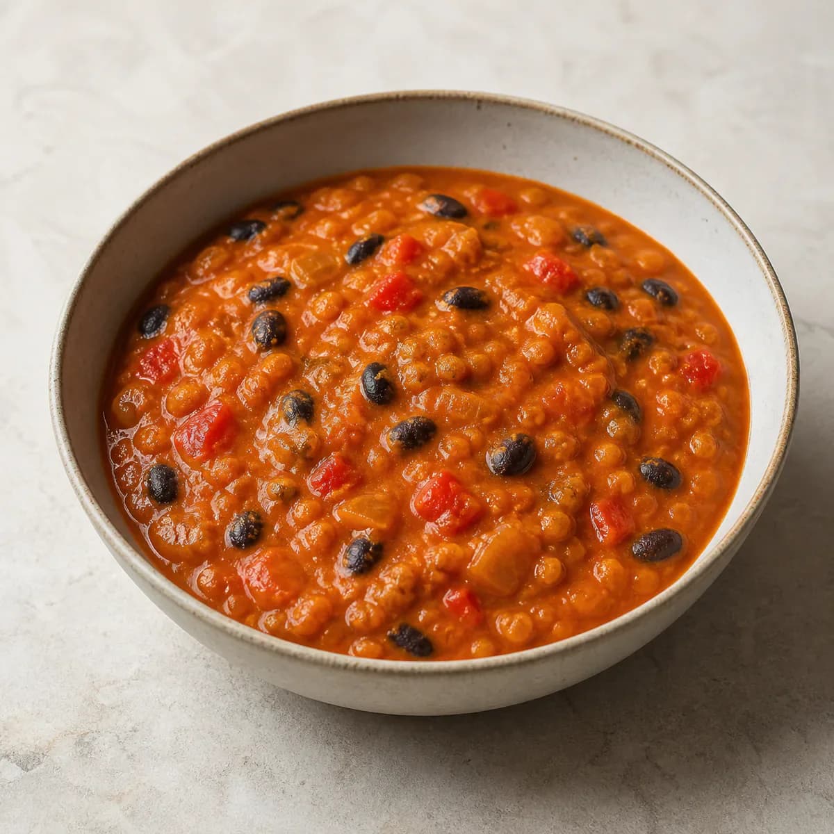 Black bean pumpkin stew with red pepper